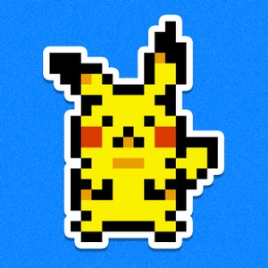 Pixel Pikachu Die Cut Vinyl Sticker