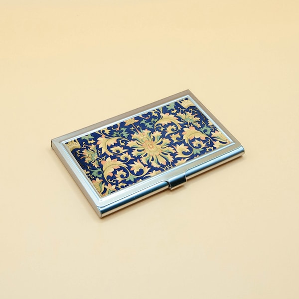 business Card Holder case FLOWER floral vintage pattern art nouveau 19th century paint 8 different pattern Metal Case Holder