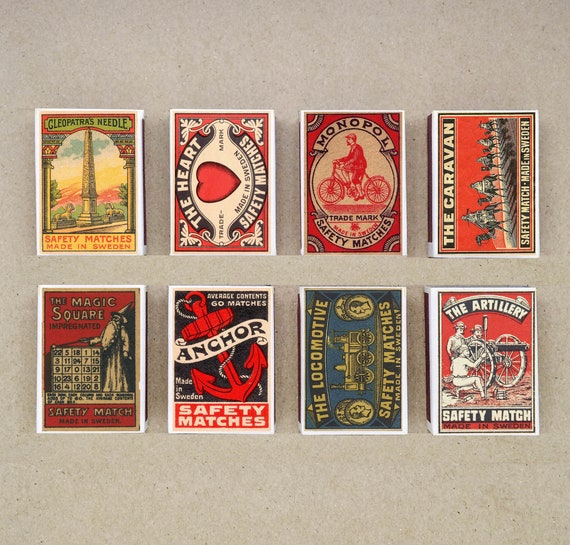 Vintage Swedish Matchbox Set, Collectible Designs (set of 8) - Etsy