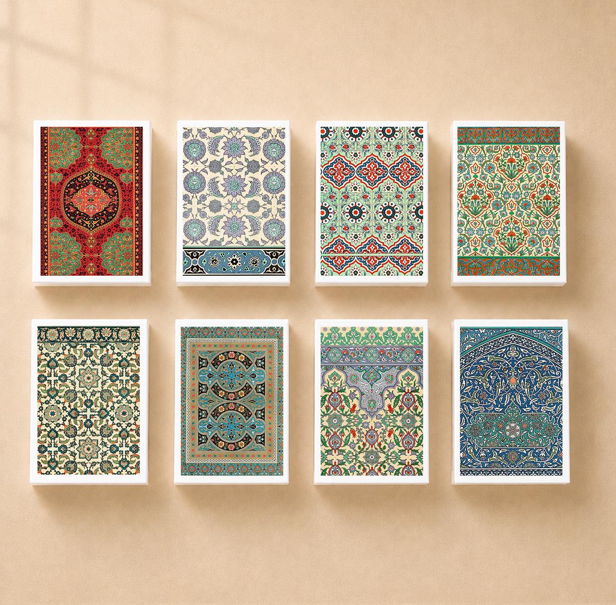 Set of 8 Matchboxes Arabic Pattern Matchbox Set, Islamic Art