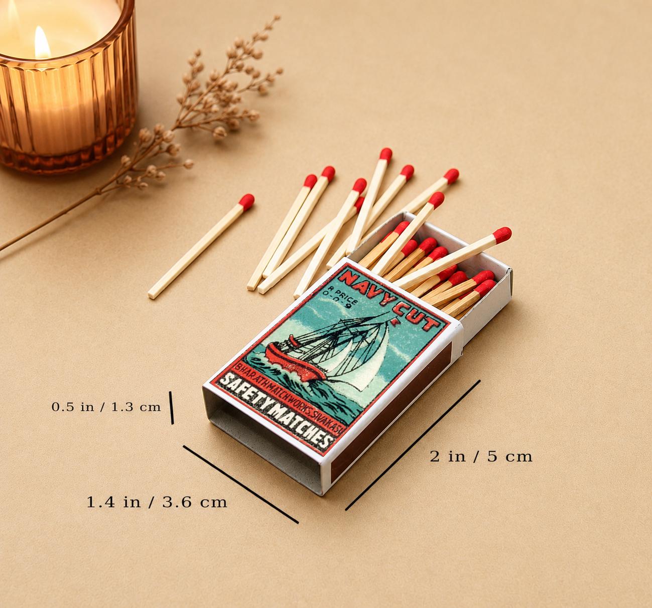 STEAMBOAT オールドデック 8個セット BOX付き オハイオ Set of 8 Matchboxes Vintage Style Boat Matchbox Set, Navy Nautical