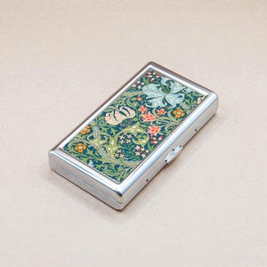 Metall Etui Muster Kunst Tapete Druck Seerose Modell malen Brieftasche Kartenhalter Zigarette oder Business Case, einzigartiges Geschenk für Kunstliebhaber