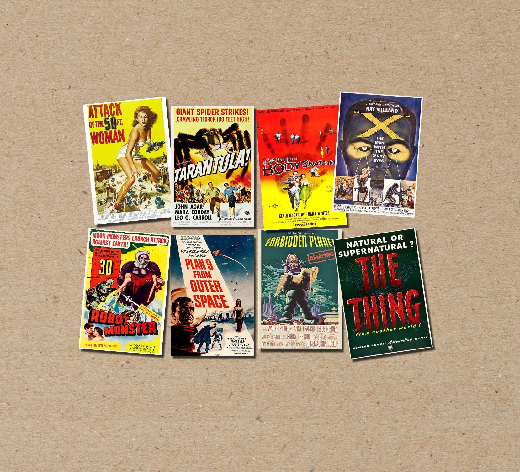 Mixed Set of 8 Decorative POSTER Size : A6 ( Postcard ) or A5