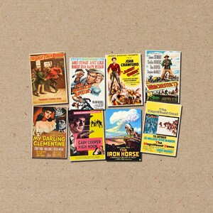 Lot d'affiches décoratives au format A6 (carte postale) ou A5, diverses affiches de film western CLASSIC, cow-boy vintage imprimant un paquet de cartes postales anciennes