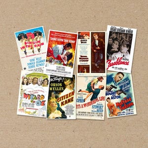 gemischtes Set von 8 Dekorative POSTER Größe: A6 (Postkarte) oder A5 verschiedene klassische FILME Casablanca Unzen Druck alte Postkarten