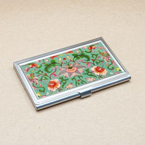 Business Kartenhalter BLUME chinesisches florales vintage Muster Jugendstil 19tes Jahrhundert Kunst Metall Gehäuse Halter