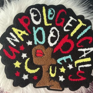 Melanin Magic Natural Hair Chenille Patch | Afro Queen Black Girl Magic Applique