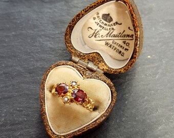 Antique Heart Shaped Ring Box | H. Mailland, Watford