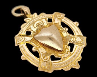 Antique 9ct Gold Shield Fob Medal | Hallmarked Birmingham 1919