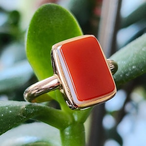 Victorian 15ct Gold Agate Tablet Ring