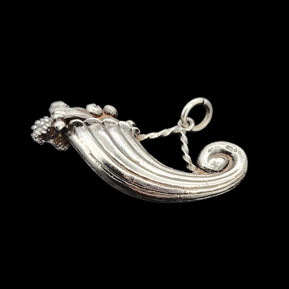 Vintage Solid Sterling Silver Cornucopia Charm Pe… - image 6