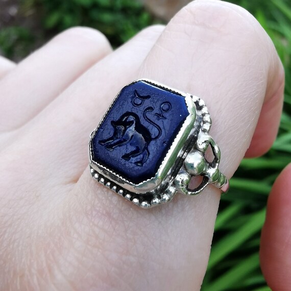Vintage Sterling Silver Taurus Zodiac Ring