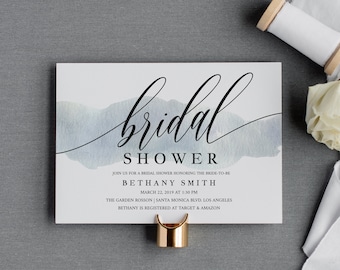 Modern Bridal Shower Invitations Printable, Editable Calligraphy Wedding Invite, Instant Download, Sizes: 5x7'' and 4x6'' #0033_2