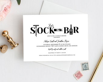 Stock The Bar Engagement Party Invitation, Modern Stock The Bar Party Invitation Template, Instant Download, Fully Editable Invitation