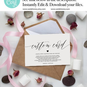 Personalized Cards Wedding, Bridesmaid Proposal Template, Fully Editable Text, Wishing Well Card Printable, 5x3.5 & 4x6'' 025 image 1