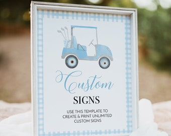 Editable Golf Baby Shower Sign, Custom Sign, Golfing Theme, Let's Par-Tee Template, Tee Time, Corjl #089G