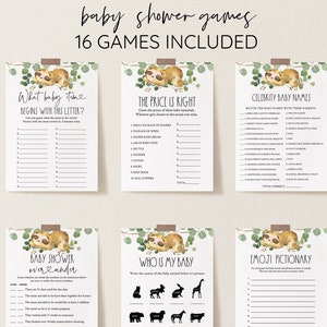 Sloth Baby Shower Games Little Sloth Theme Edit Text Wit - Etsy