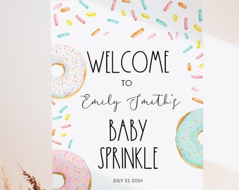 Donut Sprinkle Welcome Sign Template - Confetti Sprinkles, Editable Corjl Poster #079C