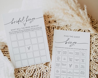 Editable Bridal Bingo Game, Find The Guest Bingo, Printable Bingo, Ready-to-Edit Template, Activity for Bridal, Corjl #03066BC