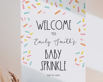 Sprinkle Welcome Sign Template, Confetti Sprinkles Poster Sign, Edit Text with Corjl #0078