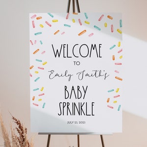 Sprinkle Welcome Sign Template, Confetti Sprinkles Poster Sign, Edit Text with Corjl 0078 image 1