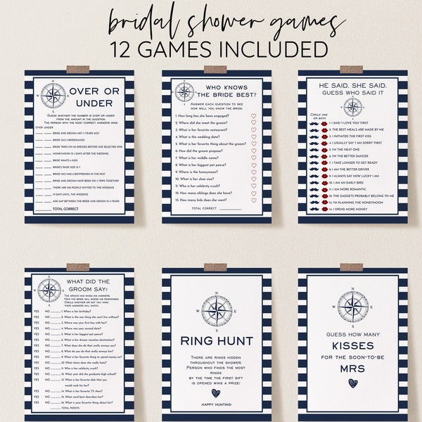 Nautical Shower Game Etsy