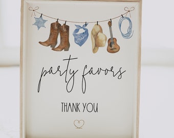 Panneau occidental de baby shower pour cadeaux et cartes | Modifiable Cowboy Rodeo Imprimable | Signalétique de table pour cadeaux et cartes - Corjl #038