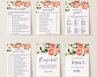 Peaches Bridal Shower Game Bundle, Peach Games Printable, 36 Games, Garden Fruit, Edit Text with Corjl #81