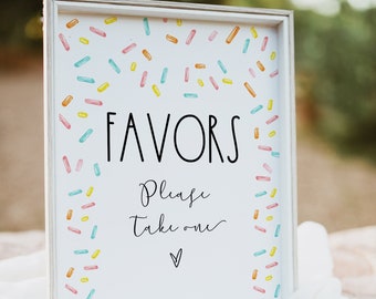 Sprinkle Party Favors Sign Table Decor Baby Shower Sign Template Corjl #0078