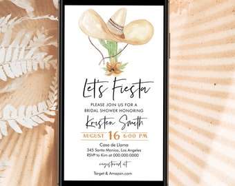 Let's Fiesta Bridal Electronic Text Invitation Template Couples Shower Mexican Evite Text Message Corjl #09