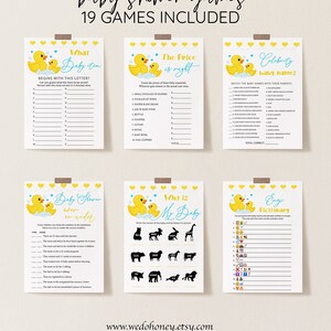 Rubber Ducky Baby Shower Games Printable, Editable Baby Games With ...
