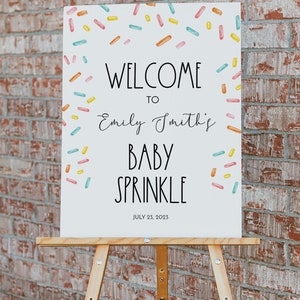 Sprinkle Welcome Sign Template, Confetti Sprinkles Poster Sign, Edit Text with Corjl 0078 image 2