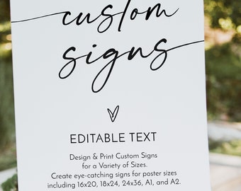 Minimalist Welcome Wedding Sign |  Welcome Poster | Modern Custom Sign | Editable Text with Corjl #03066