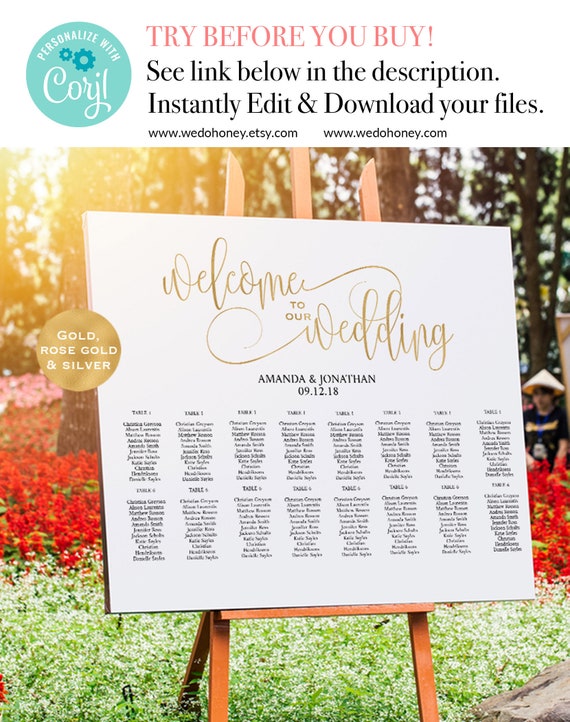 Etsy Wedding Seating Chart Alphabetical