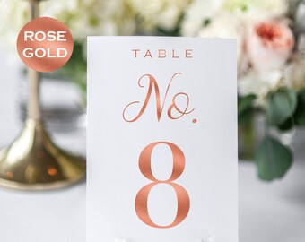 Wedding Table Number Printable - Table Numbers - Rose Gold Table Numbers Wedding - Rose Gold Wedding - Downloadable wedding #WDH320_8