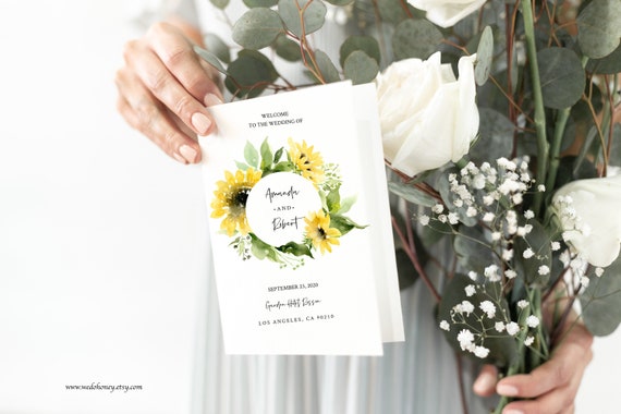 Sunflower Program Template, Editable Folded Template, Try Before You Buy on Corjl #00101_7 Il_570xn