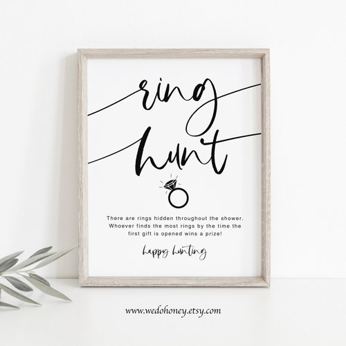 EDITABLE Bridal Shower Ring Hunt Game Sign Printable TEMPLETT - Etsy