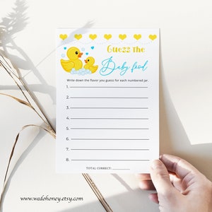 Rubber Ducky Baby Shower Games Printable, Editable Baby Games With ...