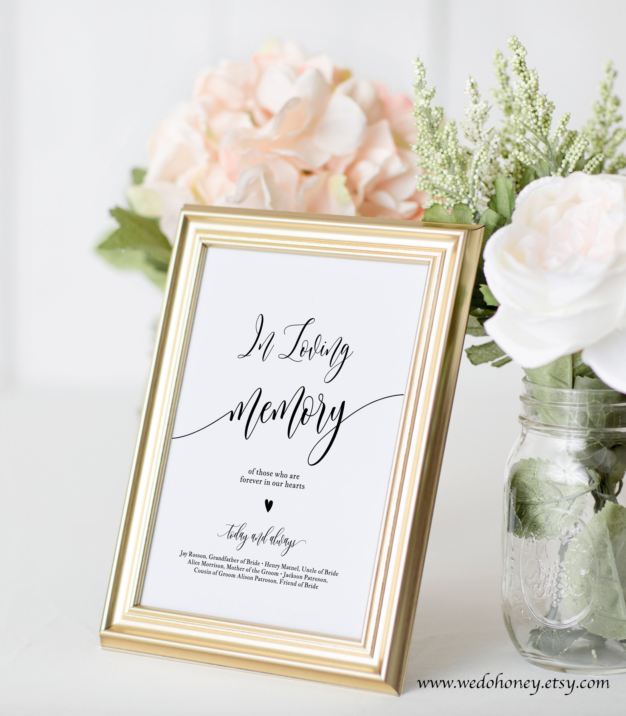 In Loving Memory Wedding Sign Printable Simple and Modern - Etsy