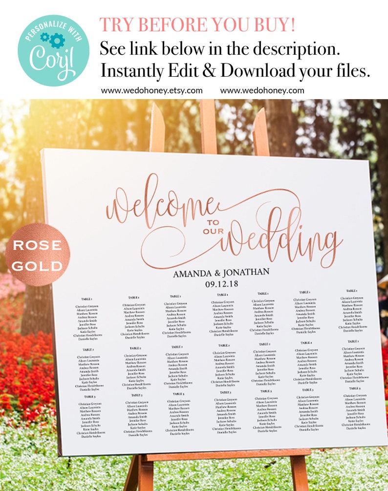 Simple Wedding Seating Chart Template