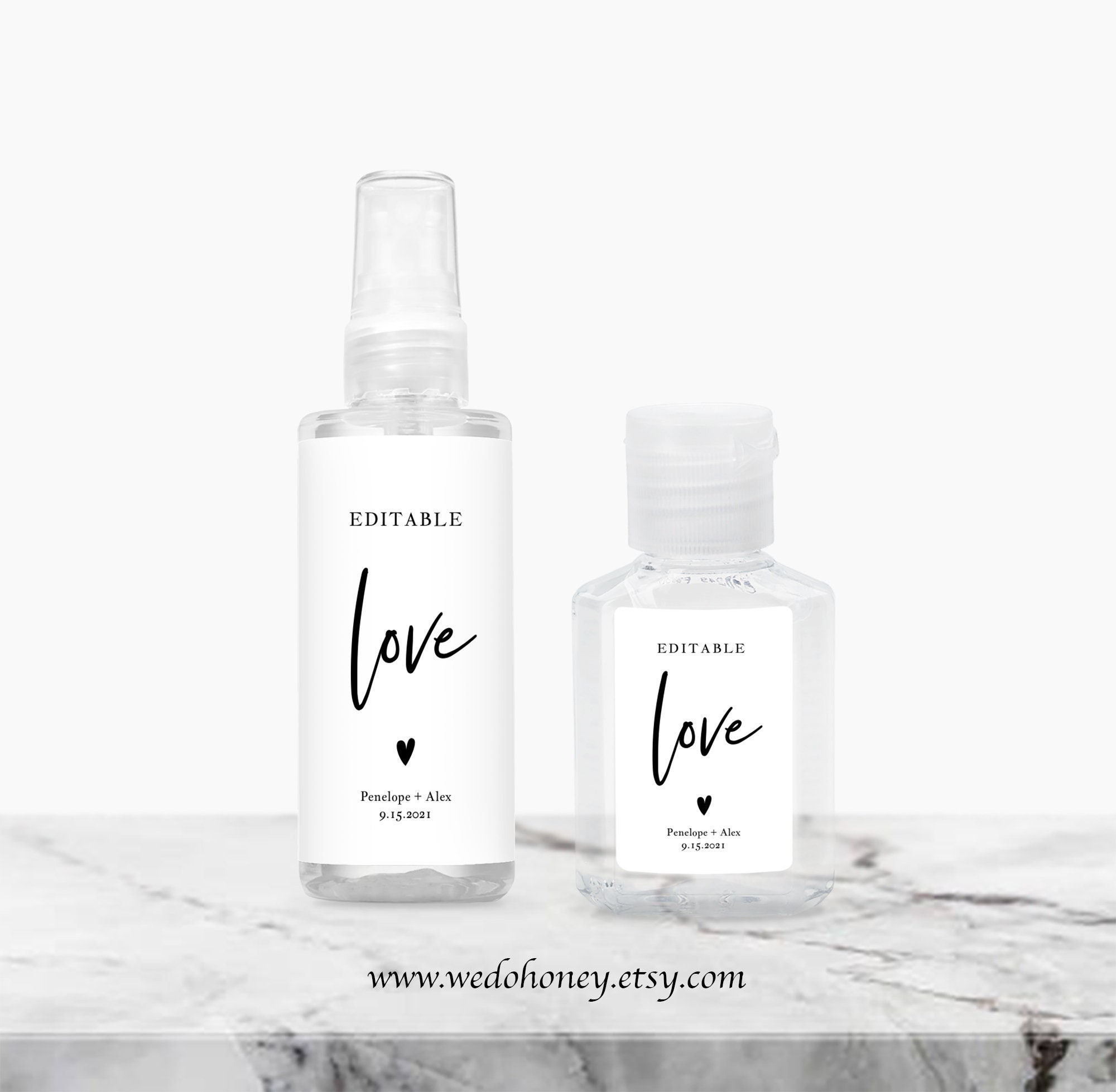 Minimalist Hand Sanitizer Label Wedding Favor Modern