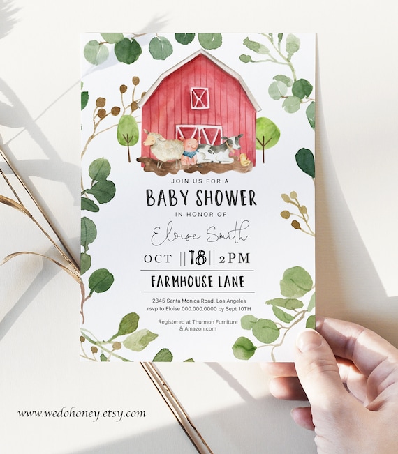 Farm baby hotsell shower invitations