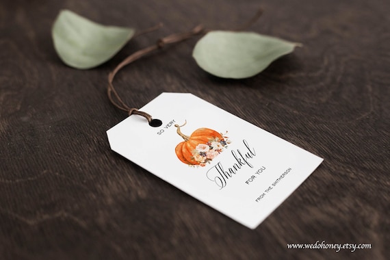 Pumpkin Thank You Stickers, Editable Fall Favor Tags, Autumn Themed, Editable Text with Corjl, Instant download #040 Il_570xn