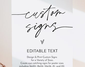 Editable Wedding Sign | Minimalist Welcome Poster | Modern Custom Sign | Editable Text with Corjl #036B