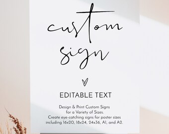 Welcome Wedding Sign | Minimalist Welcome Poster | Modern Custom Sign | Editable Text with Corjl #115