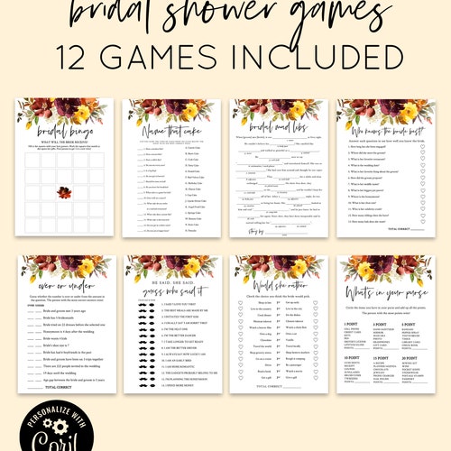 Paper Fall Themed Decor Printable Timeline Fall Bachelorette Party