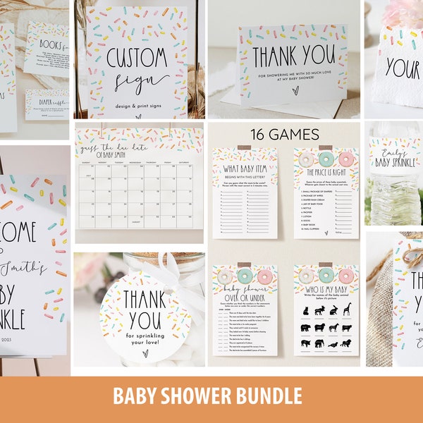 Editable Sprinkle Confetti Baby Shower Bundle | Themed Confetti Package | Instant Download on Corjl #0078