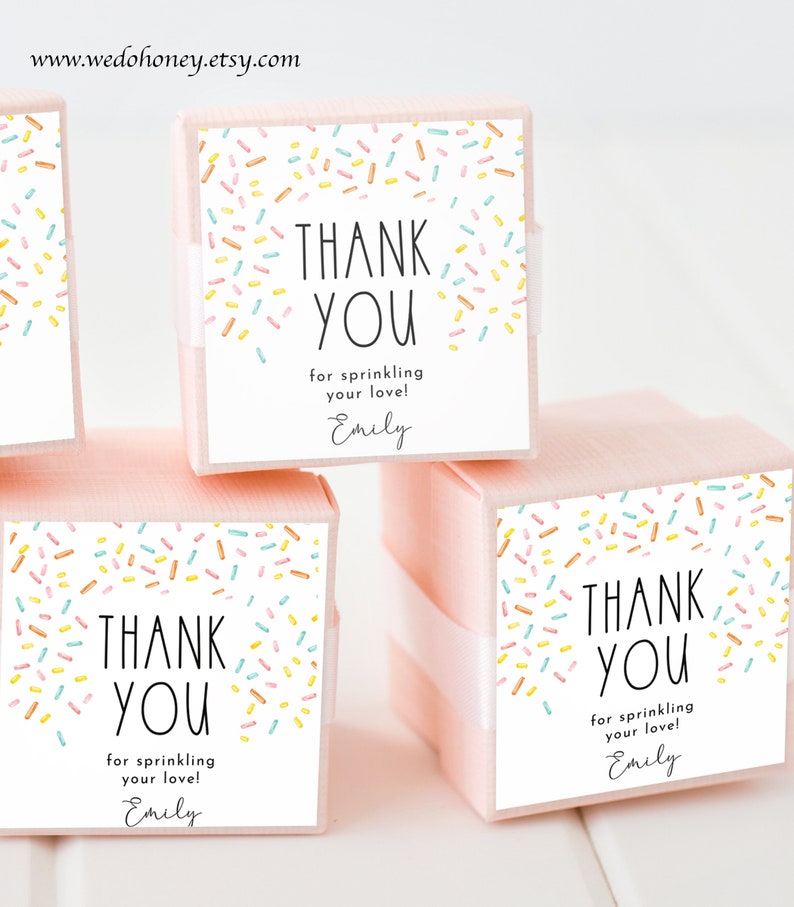 Baby Sprinkle Favor Tag Printable Rainbow Sprinkles Round - Etsy