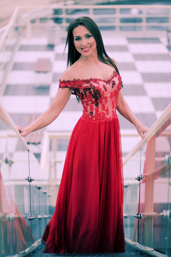 red mother of the bride dress