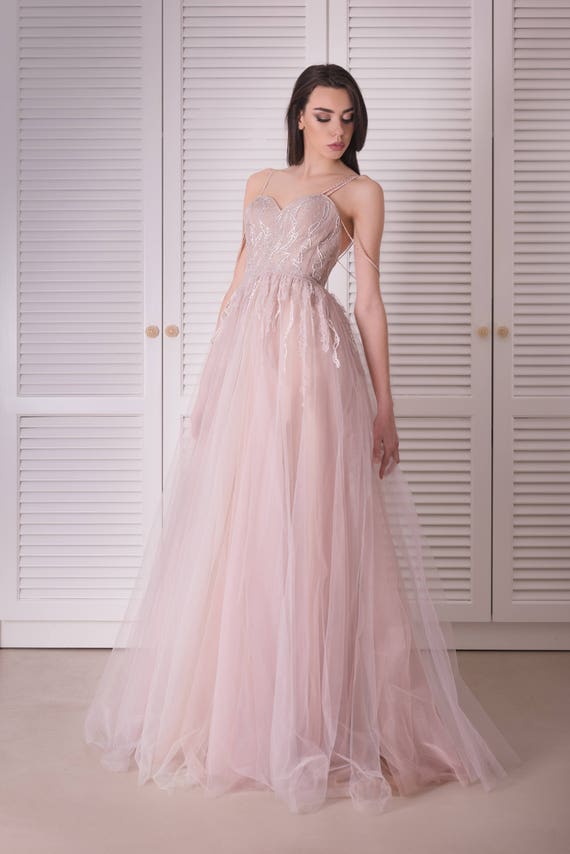 pink princess wedding dress